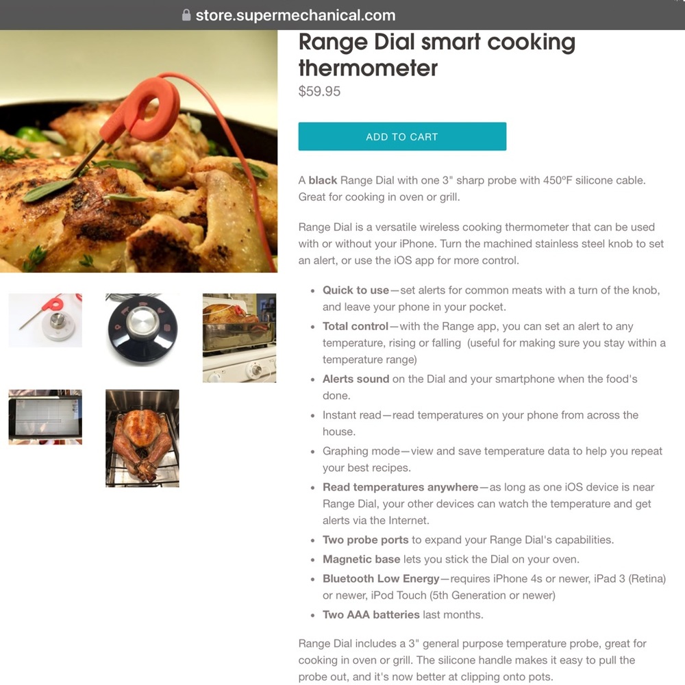 Supermechanical  Range Dial Pro Precision Bluetooth Cooking Thermometer! - Picture 8 of 8